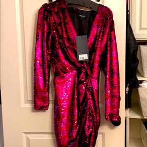 NWT The Kooples hot pink sequin dress